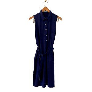 J. McLaughlin Women's Navy Blue Jersey Shirtdress, Size Medium